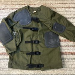 Creedmoor Armory Sports Green Canvas Shooting Coat RHS Size 44 L/XL USA Padded  Please see measurements in pictures to help ensure fit.  Coat shows si