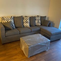 Grey Sectional With Ottoman ¡¡new In Stock!!