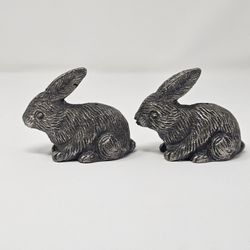 Unique Pewter/Metal Rabbit Salt & Pepper Shakers - Great Gift/Decor!