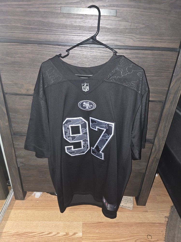 Nick Bosa Black & White 49ers Jersey (Size Large)