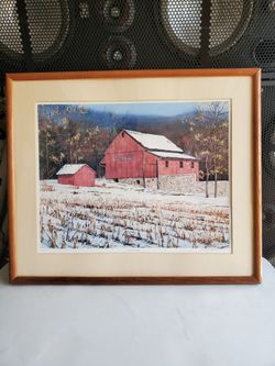 Vintage 1986 Don Patterson Framed Barn Print - Hand Signed & Numbered