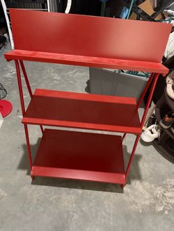Red 3-Tier Shelving Unit