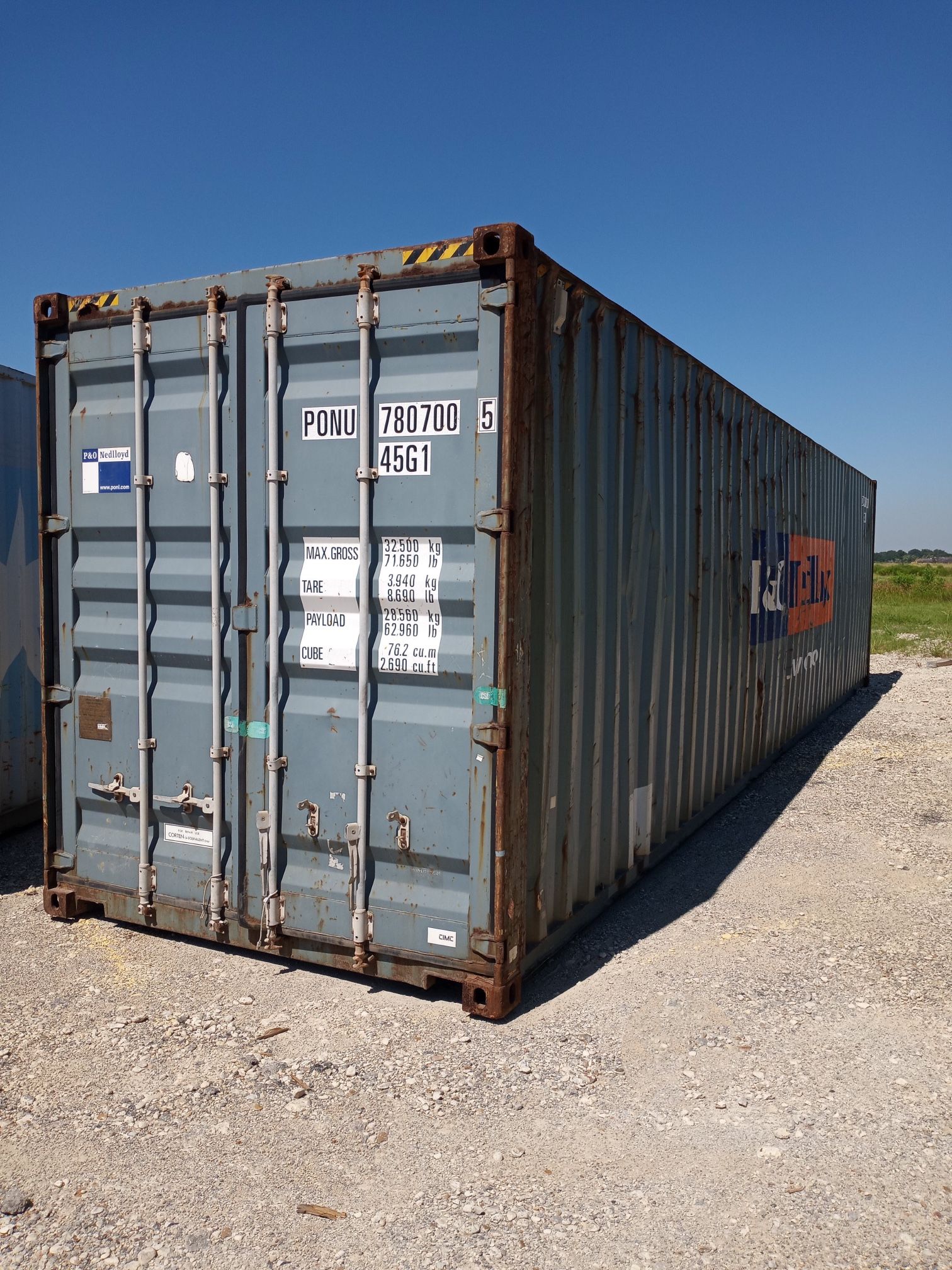 Gray 40’ High Cube Storage Container For Sale!
