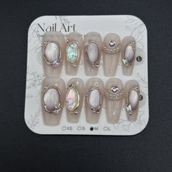 Press On Nails Handmade Size M Reusable