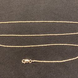 Gold Chain Sparkle  Chain 16in 1mm 925 Italy 