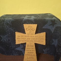 2005 8"×6" Wall Hanging Cross John 3:16,Scripture-$15.00