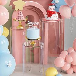 3PCS Acrylic Display Round Decor Backdrop Dessert Table