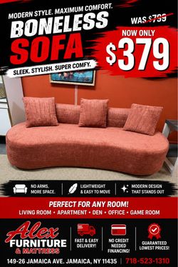 Boneless Sofa with Curved Design