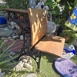 Antique Cast Iron School Desk