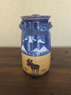 Hand thrown lidded container