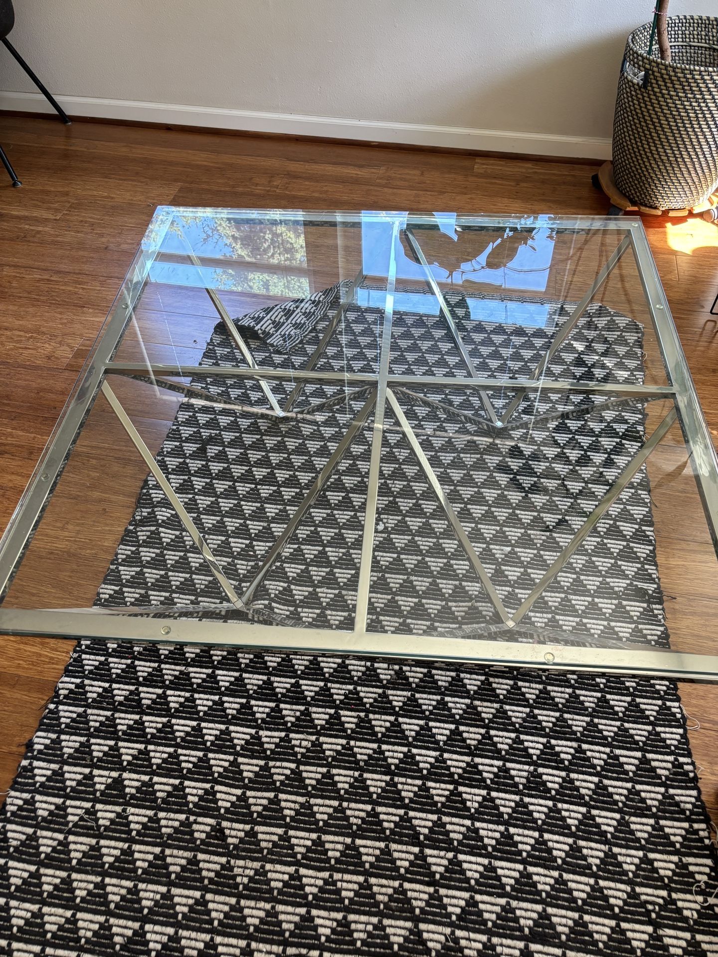 4’ x 4’ Glass Coffee Table