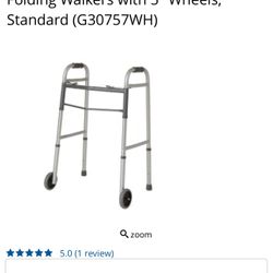 Wheel Chair, 4 Wheel Walker And Medline 2-Button Aluminum Folding Walker