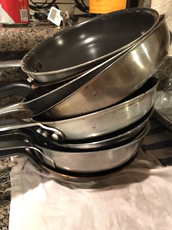 9 cooking pans. Some never used.