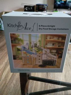 KitchenAce.   6-piece  airtight dry food storage containers