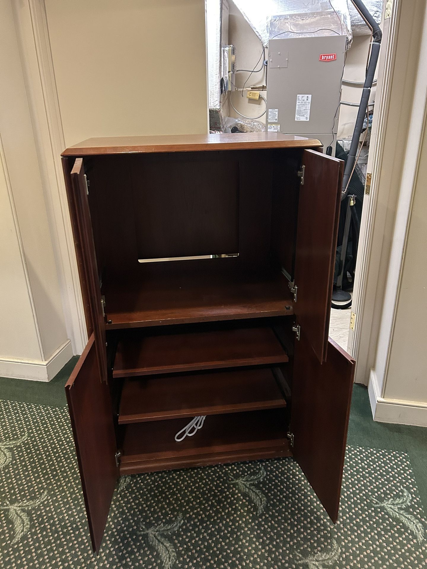 Armoire On Wheels With Doors And Pull Out Shelves