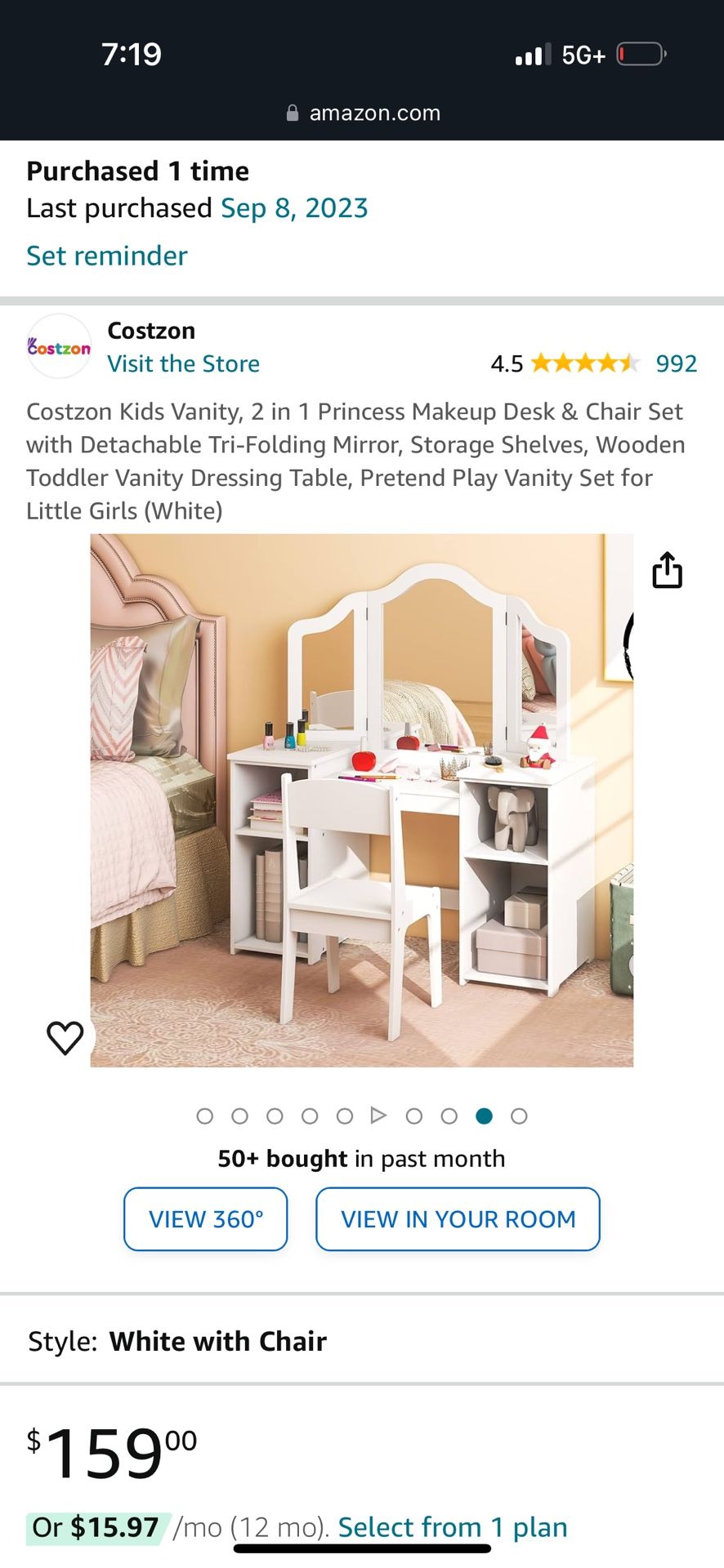 New White Costzon Vanity