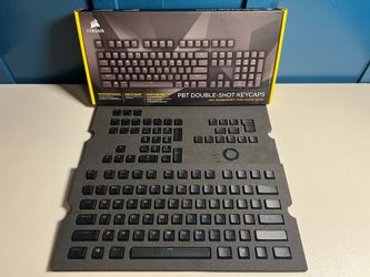 Corsair PBT Double Shot Key Caps - Black, Full 104/105 Set