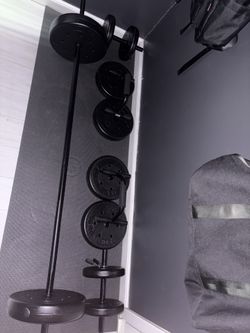 100LB Weight Set & Push Up Bar