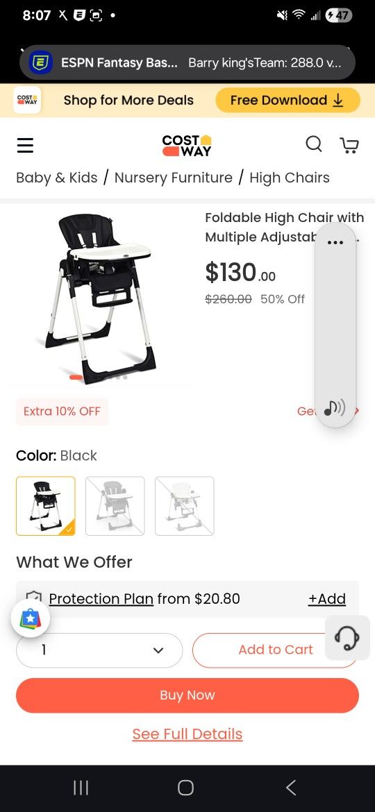 foldable high chair with multiple adjustable backrest-dark gray
