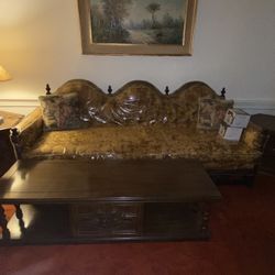 Antique wood coffee table