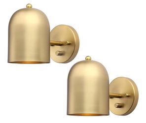 Pathson Set of 2 Hardwired Wall Sconce Dimmer Switch Brass Finish Adjustable Light