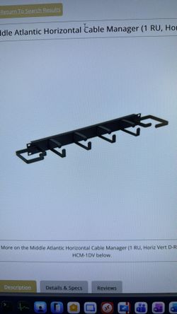 Middle Atlantic HCM-1DV 1u Cable Management NIB