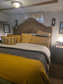 California King Bed with Bench