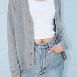 Brandy Melville Grey B Neck Button Up Shannon Cardigan Sweater One Size for  Sale in Lafayette, CA - OfferUp