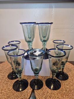 Set of blown glass glasses