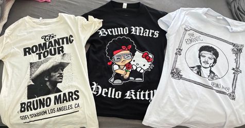 Bruno Mars The Romantic Tour LA T Shirts With Dates (Unofficial)