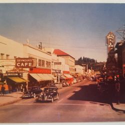 Eugene Oregon RPPC Postcard Street Scene 1940s 