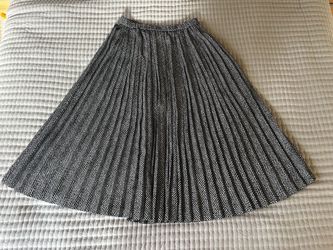 Vintage Darue of California Black & White Pleated Midi Skirt