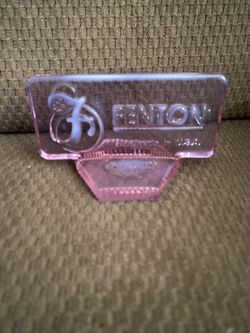 Vintage Fenton Display Sign Glass