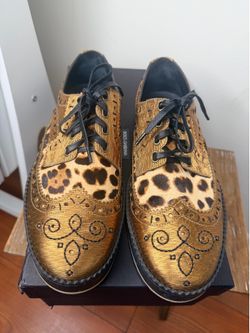 Dolce & Gabbana Fur and Leather Derby Shoes
