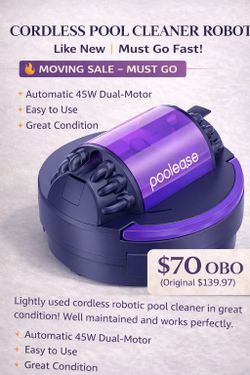 Cordless Pool Cleaner Robot – Like New | Must Go Fast!