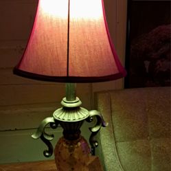 Vintage Beaded Amber Lamp