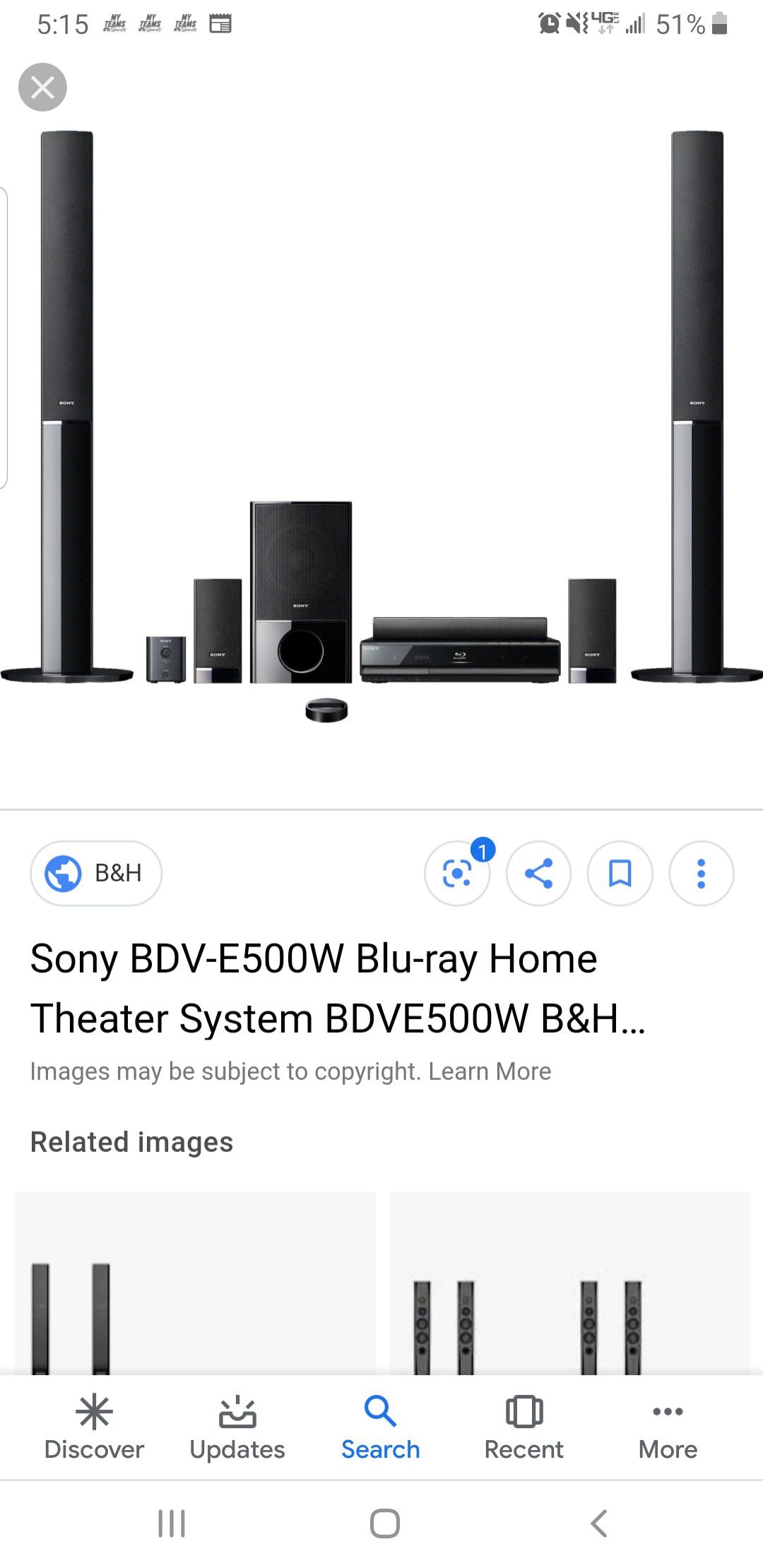 Sony bdv-e500w blu-ray home theater system