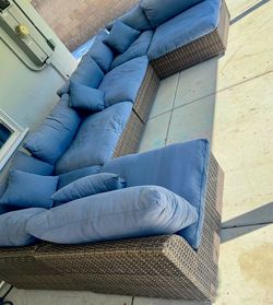 6-Piece Outdoor Wicker Patio Sectional Couch Set $250