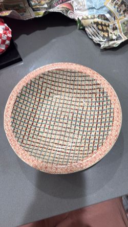 Handmade Ceramic Bowl with Colorful Pattern