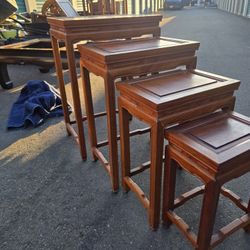 Mid-century Chinese Hardwood Nesting Tables
