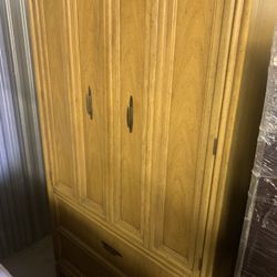 Thomasville Furniture Industries 1965 Armoire Wardrobe And Night Stand