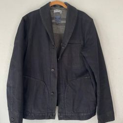 Rogue Territory Shawl Collar Supply Jacket Dark Indigo Men’s XL Faribault Wool