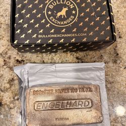 Engelhard 100 Ounce Silver Bar With W Prefix Serial Number