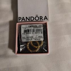 New Pandora Gold Plated  Ear Rings $40