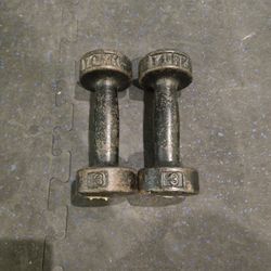 3lb York Metal Dumbbells-