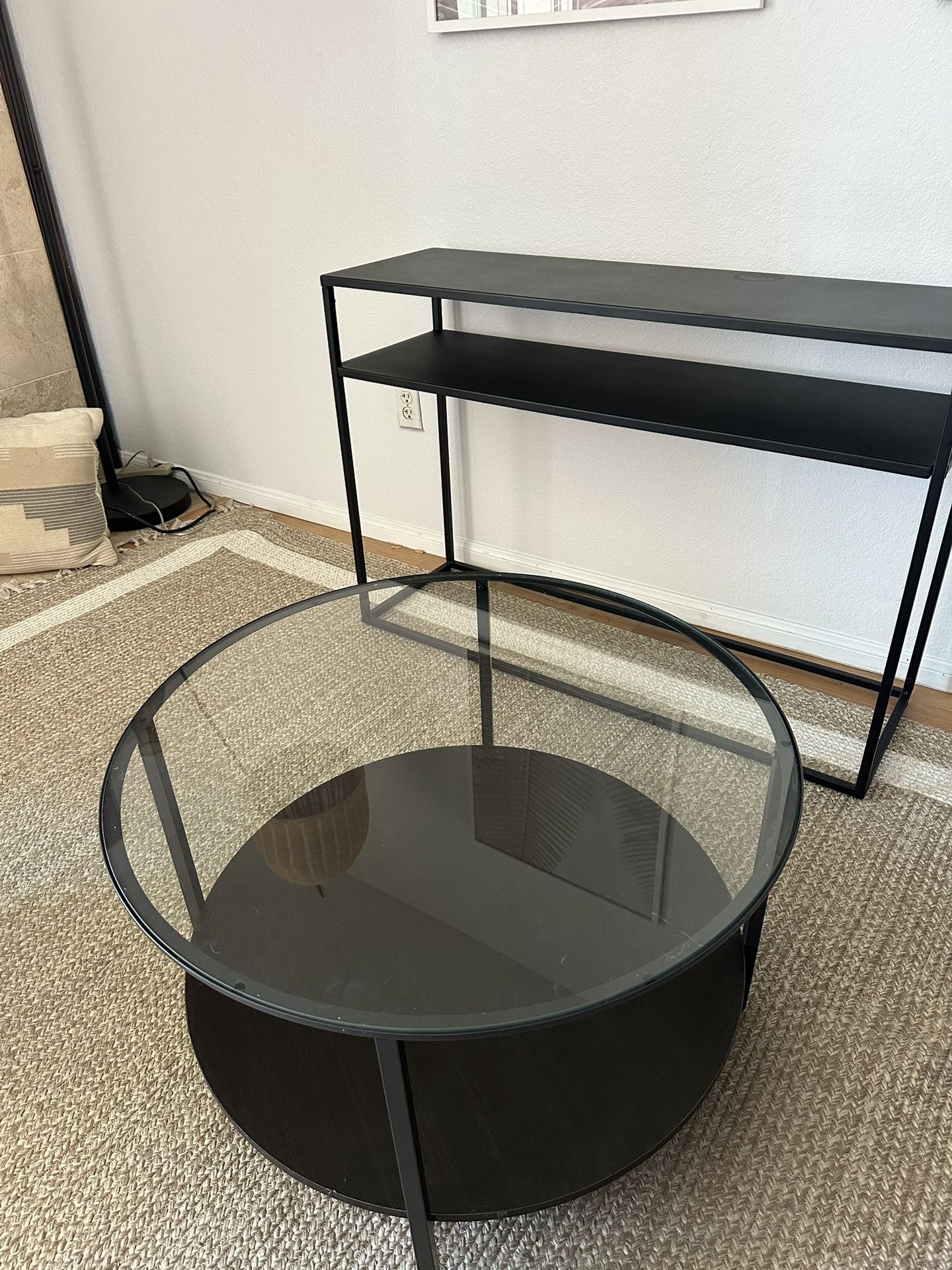 Black Glass Coffee Table & Console