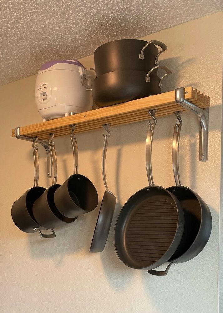 Wall Mounted Pot Rack Holder Storage