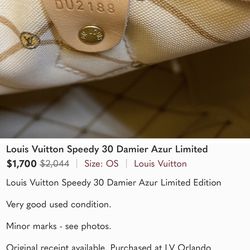Authentic Louis Vuitton speedy 30