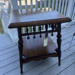 Vintage refurbished Eastlake aesthetic movement style solid oak table
