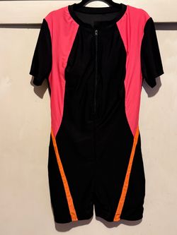 Short Sleeve One-Piece Swimsuit with legs